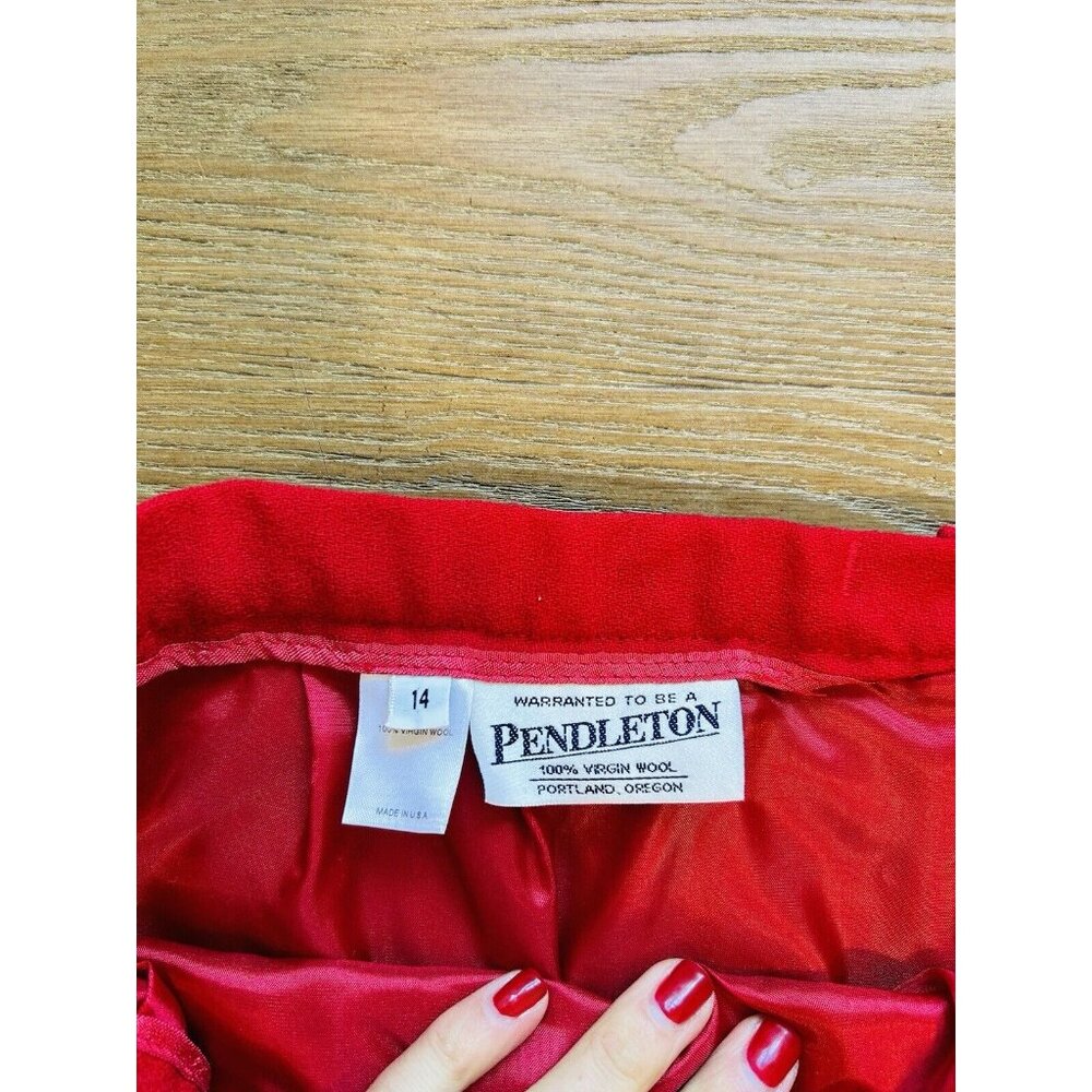 Vintage 90s Pendleton Red Virgin Wool Blazer Skir… - image 8
